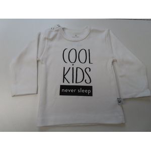 Wooden Buttons - Basics - Tshirt lange mouw - Wit - Cool Kids never sleep - 62/68