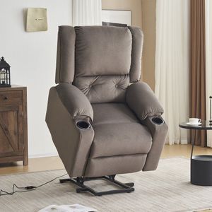 Sweiko Elektrische TV-fauteuil met opstaand, massagestoel met ligfunctie Elektrische massagestoel met 2-kophouders, massagefunctie, verwarmingsfunctie, massagestoel met afstandsbediening