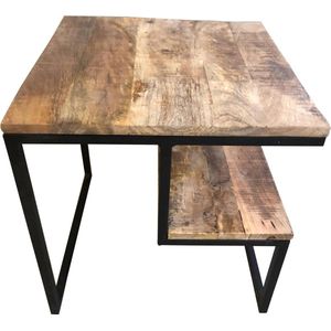 Industriële bijzettafel van Mangohout - Coffeetable - Bijzettafel - Tafeltje - Industrieel - Landelijk - Landelijke bijzettafel - 50 cm breed