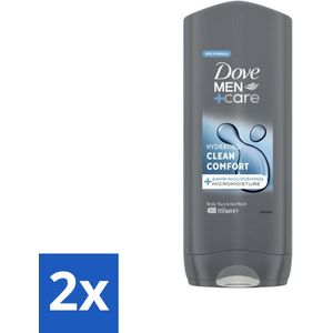 Dove - Douchegel - Men+ Care Clean Comfort - Comfort en verzorging - 400 ml - Voordeelverpakking - 2 stuks