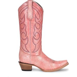 Circle G dames cowboylaarzen in roze leer met roze stiksels