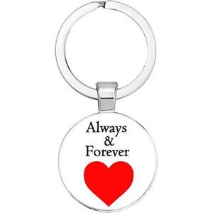 Akyol - Always and forever Sleutelhanger - Vriendschap - Vriend/Vriendin - Leuk kado voor je vrienden om te geven - 2,5 x 2,5 CM