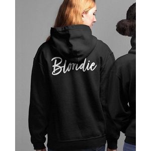 Blondie & Brownie Hoodie Handwritten (Blondie - Maat M) | BFF Koppel Sweater | Best Friends Forever