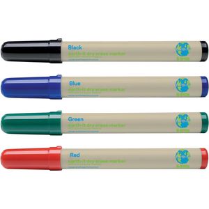 Bi-Office Earth-It whiteboardmarkers, set van 4 stuks in geassorteerde kleuren 24 stuks