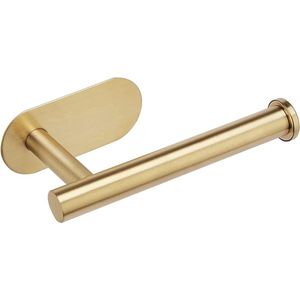 Luxe Zelfklevende Toiletrolhouder - Wc Rolhouder - Toiletrolhouder zonder boren - Wcrolhouder - RVS - Zelfklevend - GOUD