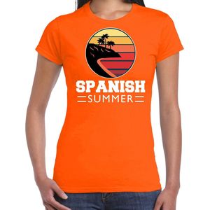 Spaanse zomer t-shirt / shirt Spanish summer voor dames - oranje - beach party outfit / kleding / strand feest shirt S