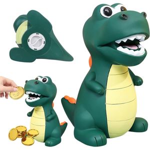 Dinosaurus spaarpot voor kinderen - Veilig PVC-materiaal - Decoratie kinderkamer - Cadeau speelgoed - Doopgeschenken - Groen