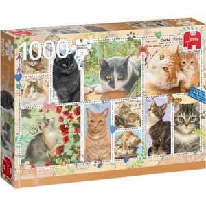 Jumbo Premium Collection Puzzel Franciens Katten Cat Stamps - Legpuzzel - 1000 stukjes