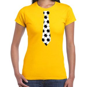 Geel fan t-shirt voor dames - voetbal stropdas - Voetbal supporter - EK/ WK shirt / outfit XS