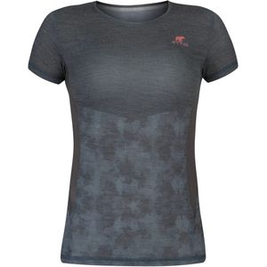 Attiq dames hardloopshirt merino wol blend – Magma Merino sportshirt – lichtgewicht, ademend en sneldrogend – grijs - maat S