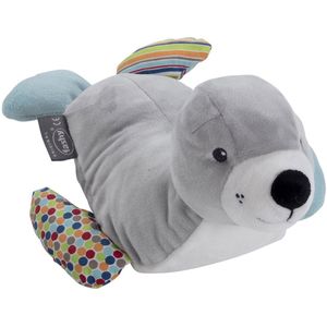 Fashy warmteknuffel zeehond 27 cm - grijs/multi - magnetronknuffel zeehond - opwarmknuffel geschikt voor magnetron - knuffel zeehond
