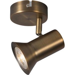 QAZQA karin - Moderne Plafondspot | Spotje | Opbouwspot - 1 lichts - L 130 mm - Brons - Woonkamer | Slaapkamer | Keuken