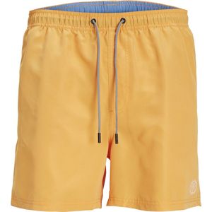 JACK & JONES Fiji Swim Solid regular fit - heren korte broek - abrikoos oranje - Maat: M