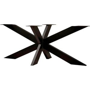 Zwarte stalen matrix tafelpoot hoogte 72 cm en breedte 160 cm (koker 10 x 3)