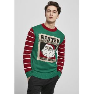 Urban Classics - Wanted Christmas Sweater/trui - L - Groen/Rood