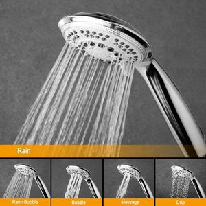 Ronde 120 mm grote handdouche met waterbesparende functie - 5 spuitpatronen - chroom