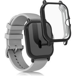 kwmobile 2x hoes geschikt voor Huami Amazfit GTS 3 / GTS 2 / GTS 2e hoesje - Cover van silicone - Hoesje voor activity tracker - In zwart