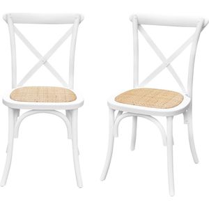 sweeek - Set van 2 houten bistrostoelen, belleville, l 48,5 x p 53,5 x h 88,5cm