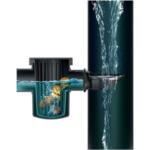 Rain collector for connecting drainpipe and rain barrel including filter and drillRain gutter drain connector for rainwater collectionDownpipe filling machine for rainwater barrel