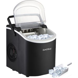 Glacielle IJsblokjesmachine – 1.3L – 9 blokjes in 8 minuten – Draagbaar met Handvat - Zelfreinigend – Zwart