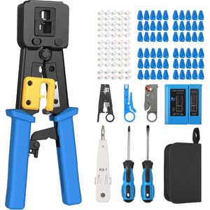 Professionele Krimpgereedschap Kit voor Ethernet en Telefoonkabels - Kabel Tester en Gereedschappen Set