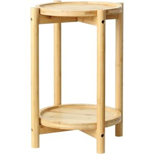 Bamboe plantenstandaard van premium kwaliteit - 2-laags houten standaard voor planten met een diameter van 31 cm