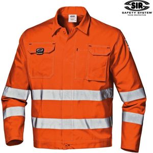 SIR SAFETY MISTRAL Hi-Vis Oranje Orange Werkjas - Reflecterende Werkjas met Multifunctionele Praktische Zakken