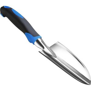 Buigvaste tuinspade - aluminium schoppen - 30 cm L x 75 cm B - ergonomische rubberen anti-slip handgreep - kleine schep voor planten verplanten - stevig en duurzaam