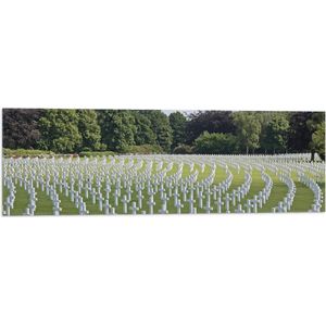 WallClassics - Vlag - Magraten Begraafplaats Amerikaanse Soldaten - 90x30 cm Foto op Polyester Vlag