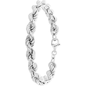 Lucardi Dames Koordarmband - Echt Zilver - Armband - Cadeau - 19 cm - Zilverkleurig