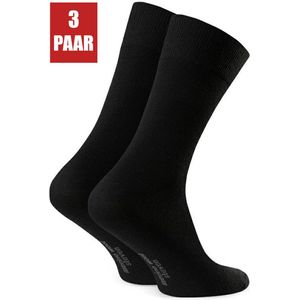Steven - Merino Wol Sokken - Multipack 3 Paar - Maat 41-43 - Luxe Heren Sokken - Zwart - Voor onder een Pak - MADE in EU