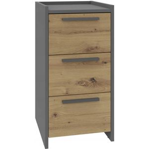 Ladekast ALTIVO 3SW artisan-antraciet 2-lades hoge boekenkast plank