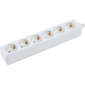 6-voudige tafelcontactdoos schuko wit