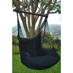 Lazy Rezt hangstoel Zwart XL incl. 2 kussens 60x60 cm en een voetensteun