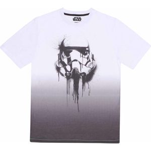 T-Shirt met Korte Mouwen Star Wars Stormrooper Ink Wit Zwart Uniseks - S