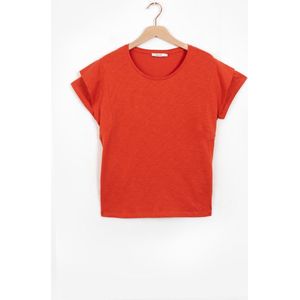 Sissy-Boy - Oranje T-shirt met schouderdetails