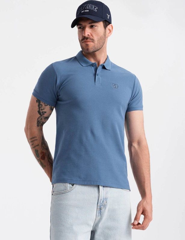 Italian Style - Poloshirt Heren - Korte Mouw - Blauw - Italianstyle