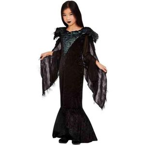 Smiffy's - Heks & Spider Lady & Voodoo & Duistere Religie Kostuum - Raaf - Meisje - Zwart - Small - Halloween - Verkleedkleding