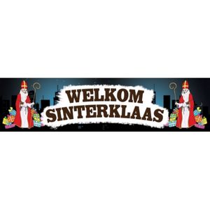 Sinterklaas PVC spandoek 200 x 50 cm