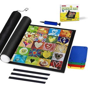 Puzzelmat voor tot 1000 stukjes met sorteervakken en opbergtas