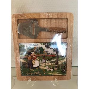 Kaasplank en kaasschaaf Hunnik kind kleur hand decorated Collection I love Holland