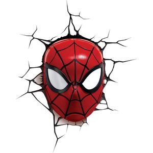 3DLightFX Spiderman Face Light - Wandlamp binnen - Lamp Kinderkamer - Draadloos