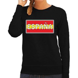 Spanje / Espana landen sweater zwart dames -  Spanje landen sweater / kleding - EK / WK / Olympische spelen outfit XL