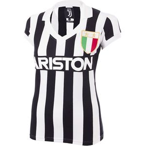 COPA - Juventus FC 1984 - 85 Retro Voetbal Shirt - M - Zwart; Wit