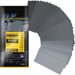 Waterdicht schuurpapier vellen 23 x 9,5 cm - 150 tot 5000 korrel