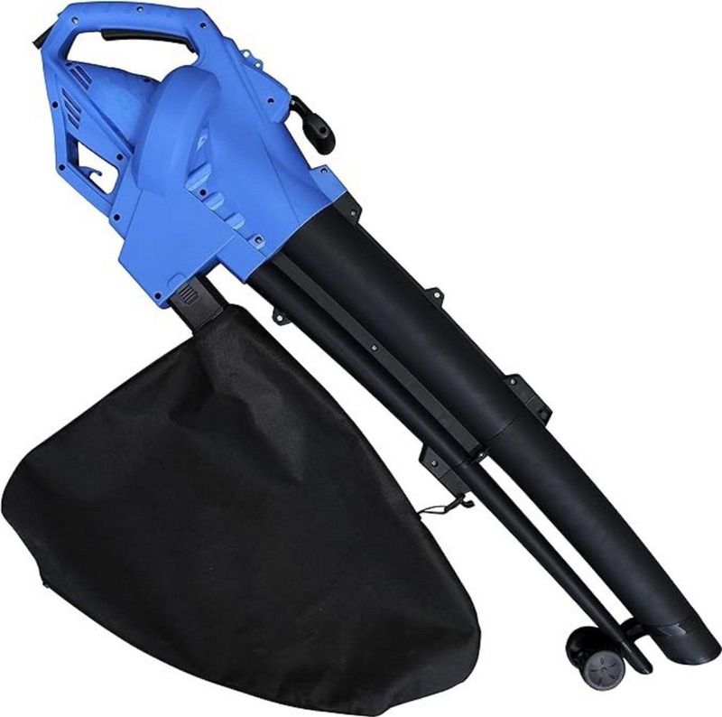 Zylo® Bladzuiger met Opvangzak - Bladzuiger - Bladzuiger met Accu - -‎112 x 16 x 31.5 cm - Blauw/Zwart