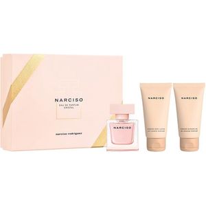Narciso Rodriguez Narciso Cristal Giftset - 50 ml eau de parfum spray + 50 ml showergel + 50 ml bodylotion - cadeauset voor dames