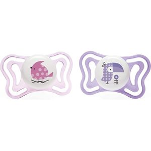 Chicco Fopspeen Physio Light Meisjes Siliconen Roze/paars 2 Stuks