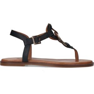 Sacha - Dames - Zwarte leren sandalen - Maat 42