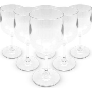 Transparant wijnglas van polycarbonaat, 300 ml, verpakking van 6 stuks, wijnglazen, 170,3 x 78 x 3 mm, polycarbonaat-kunststof beker, herbruikbare bekers van hard plastic, voor wijn